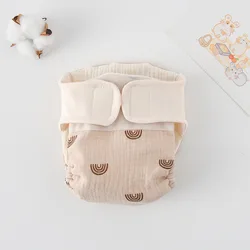 Summer Cotton Reusable Baby Training Pants | Cartoon Print Infant Shorts and Diaper Cover - L (Rainbow)