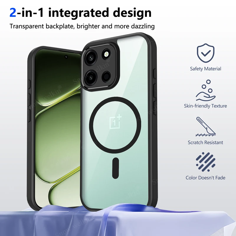 Magnetic Transparent Silicone Shockproof Phone Case