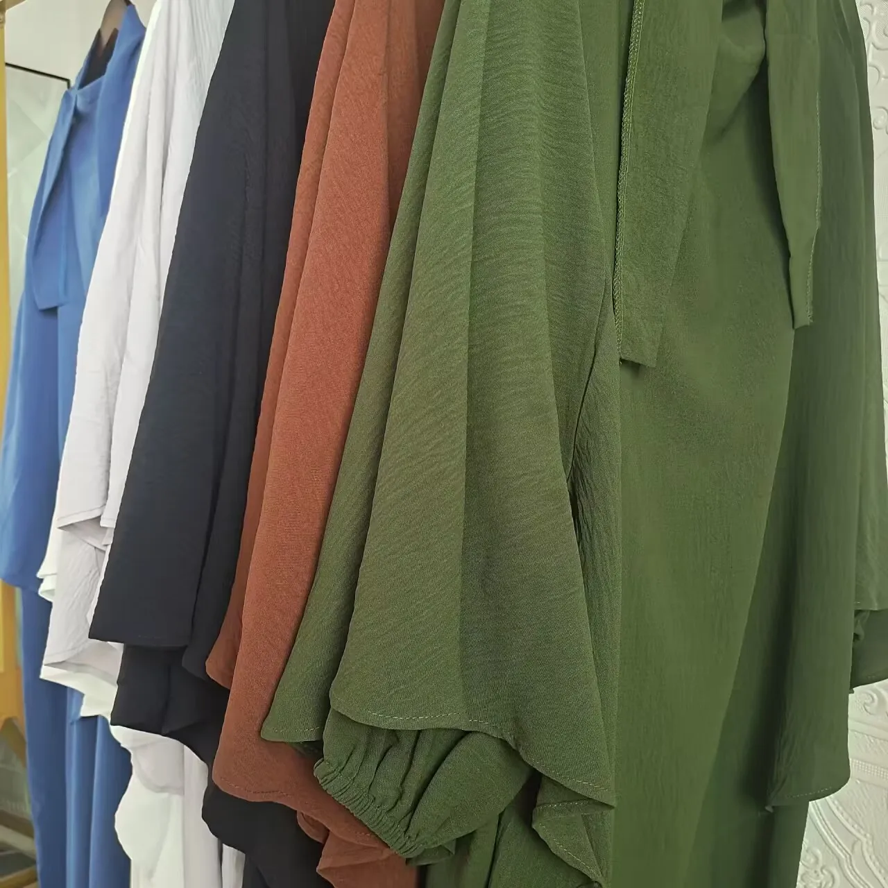 Jilbab 여성 기도복, 라마단 이슬람 Jilbeb 2 종 세트, 두바이 터키식 겸손 의상, 레이어드 Khimar 스카프, 히잡 롱 드레스
