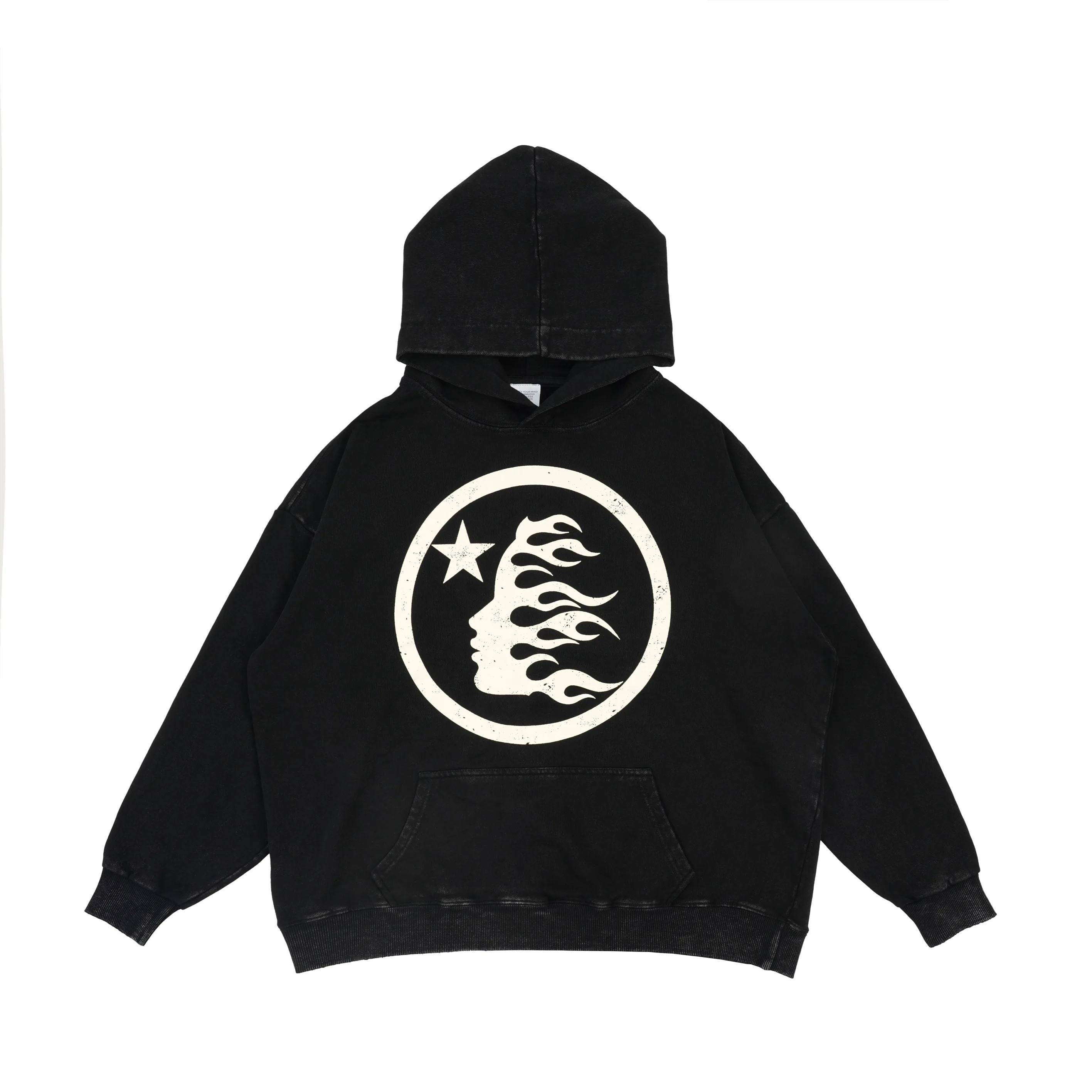 

Black printed hoodie