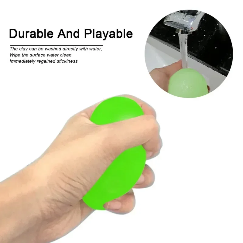 1/4pcs Stick Wall Ball Fluorescent Squash Xmas Sticky Target Ball Decompression Throw Fidget Gift Novelty Stress Relief Gifts fluorescent sticky ball toy