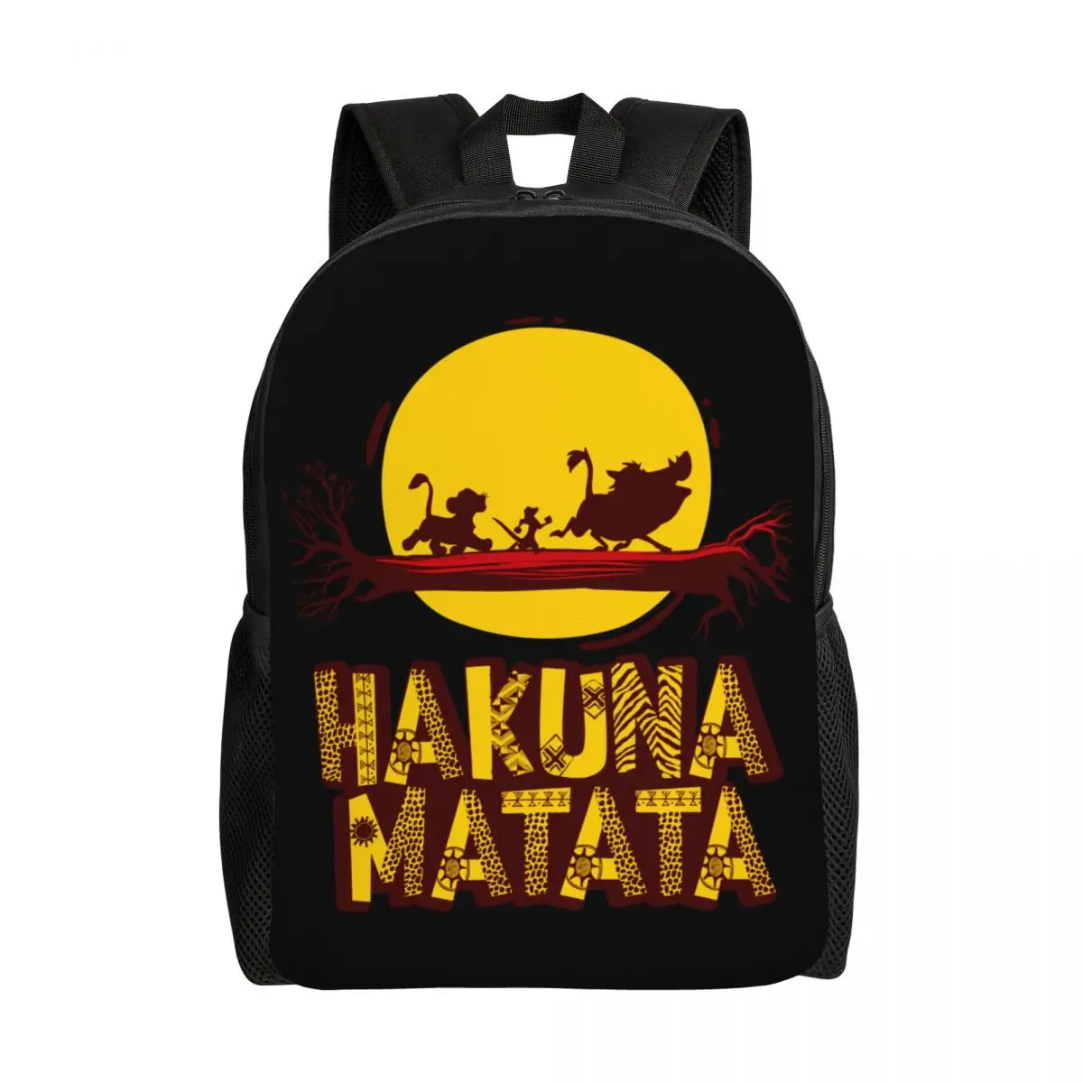 

Рюкзак под ноутбук Hakuna Matata животное фильм для женщин и мужчин, повседневная сумка для книг для студентов колледжа, школьников, мультяшная сумка «Король Лев»