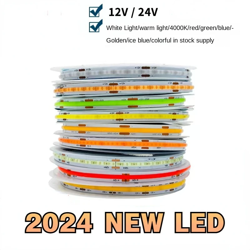 5V12V Cob self-adhesive light LED flexible soft  living room decoration, cabinet line , background wall 2024 New
