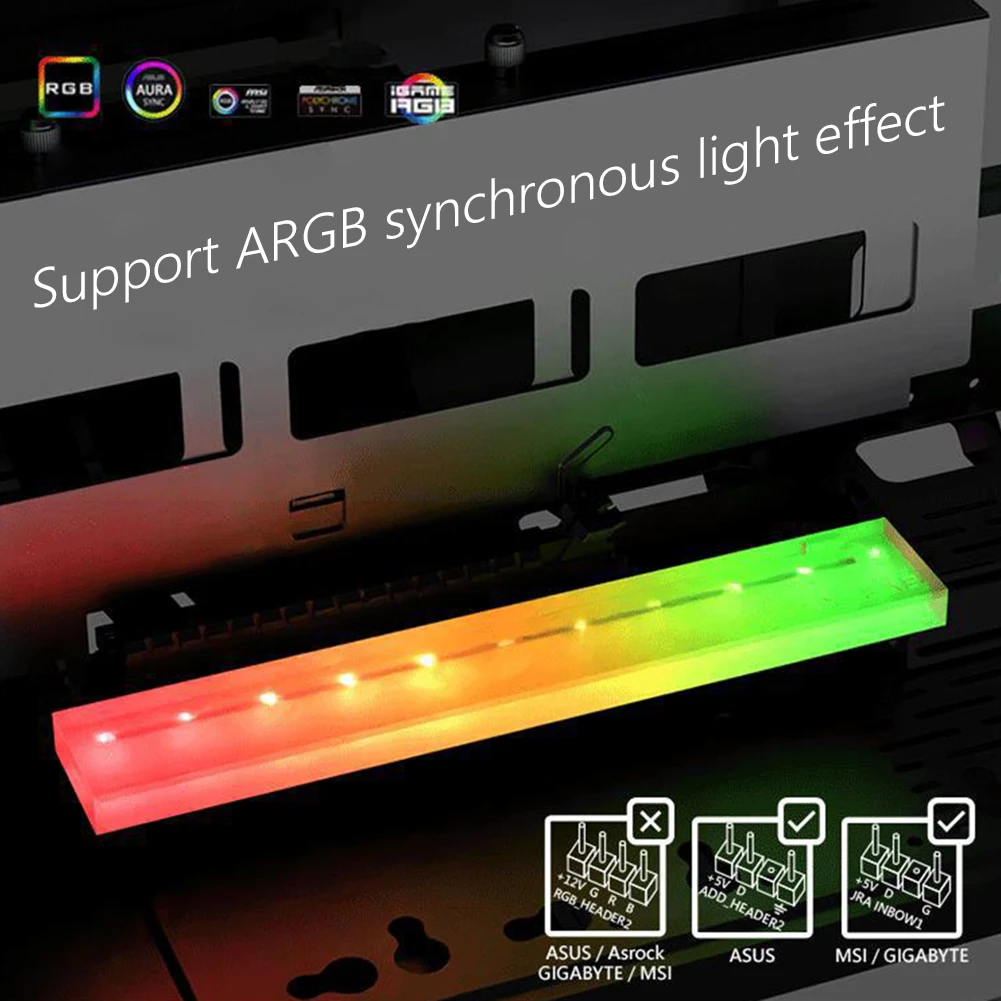 수직 거치대 RGB 라이트 그래픽 카드 브래킷, PCI-E 4.0 X16 어댑터 케이블 포함, ATX 케이스 컴퓨터 액세서리용 5V 3 핀 ARGB