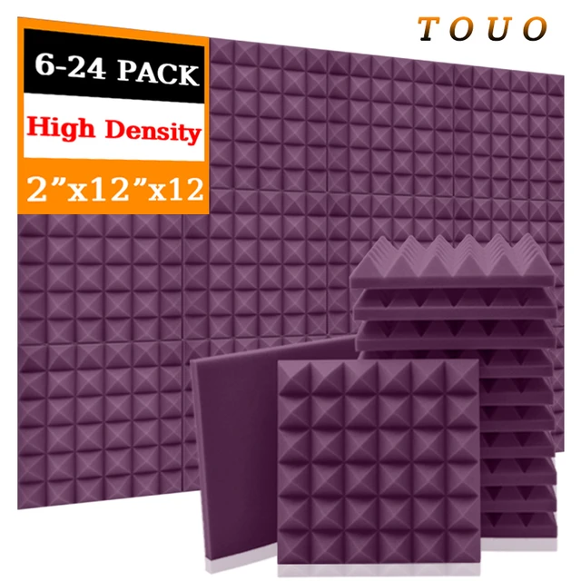 TOUO Sound Absorbing Dampening Studio Foam 12 Pack Soundproof Sound Foam  Insulation For Music Wedge Acoustic Treatment - AliExpress
