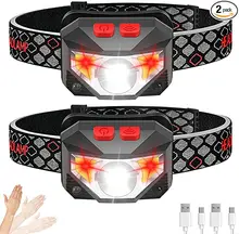 

Powerful Motion Sensor COB+LED Headlamp USB Rechargeable Headlights Waterproof Head Torch Built-in Battery Waterproof Headlight