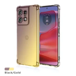Shockproof Gradient TPU Case - Ultra Protective Cover for Moto Edge (2024) (Black Gold)