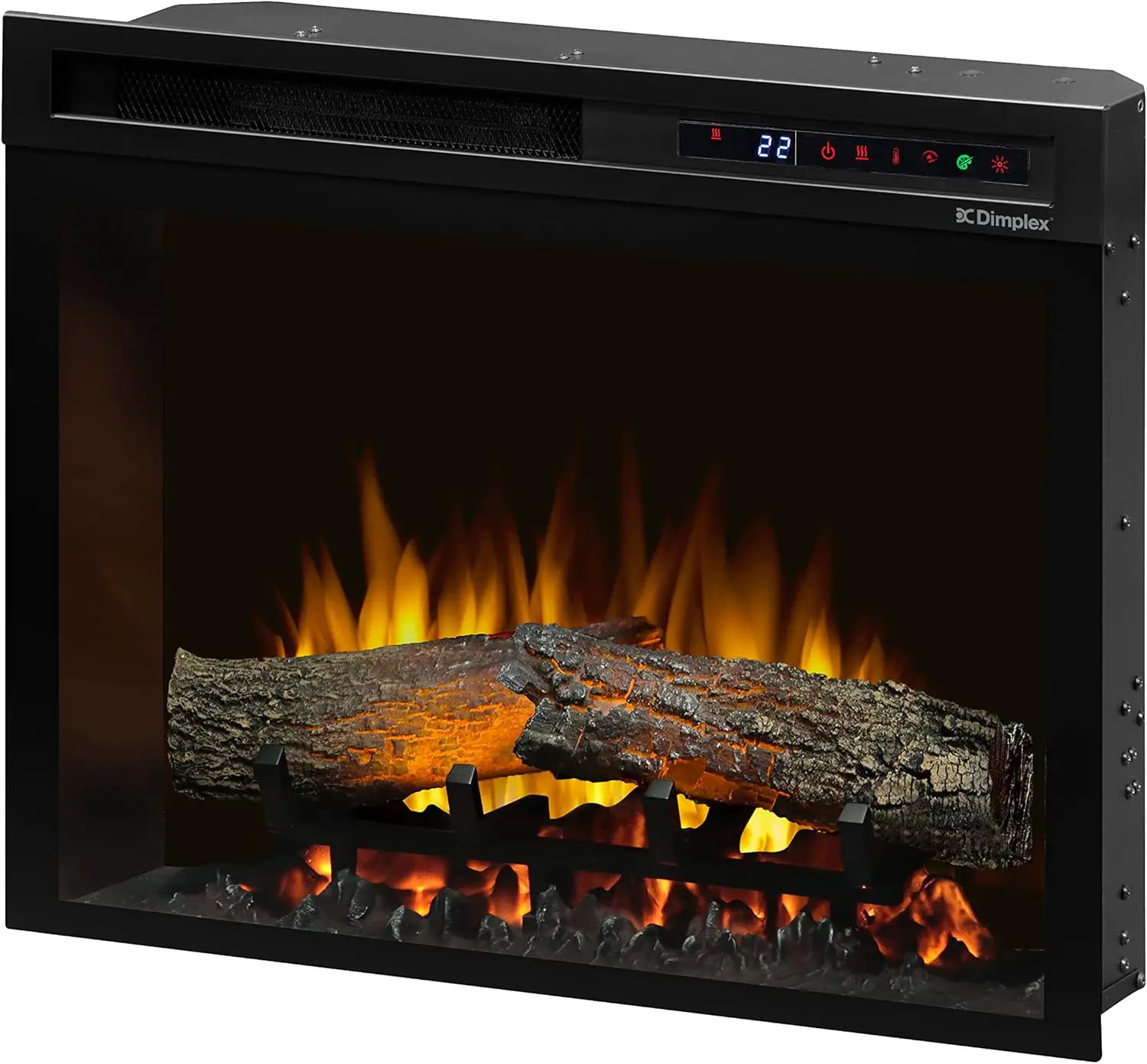 Dimplex 23 Inch Built-in Electric Fireplace Multi-Fire XHD Firebox with Logs and Realistic Multi-Color Flames Model: XHD23L