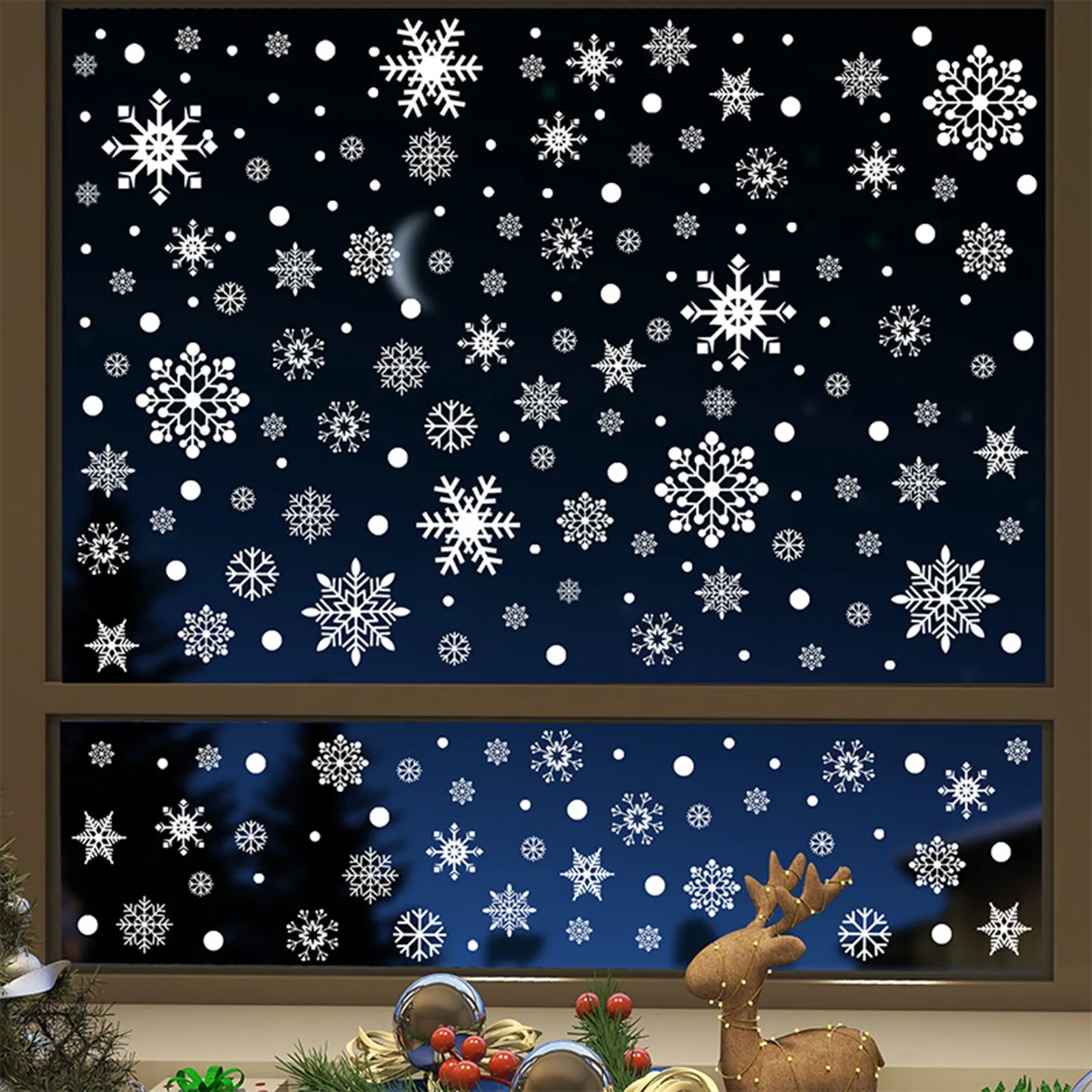 480pcs Christmas Window Clings For Glass Windows 8sheets Christmas Window Decals Snowflakes Wall Decal Kitchen