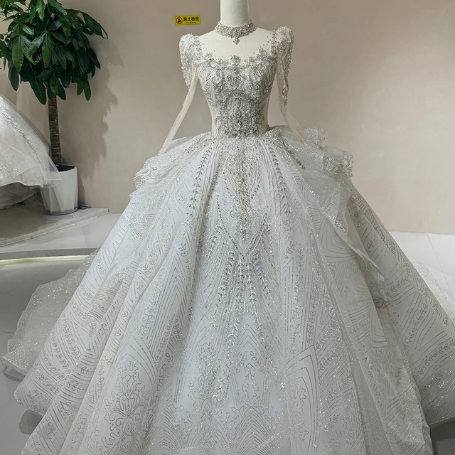 Jancember Gorgeous Satin Wedding Dresses Flowers Court Train Ball Gown Princess Bridal Gown With Tassel vestidos de novia DW003 4