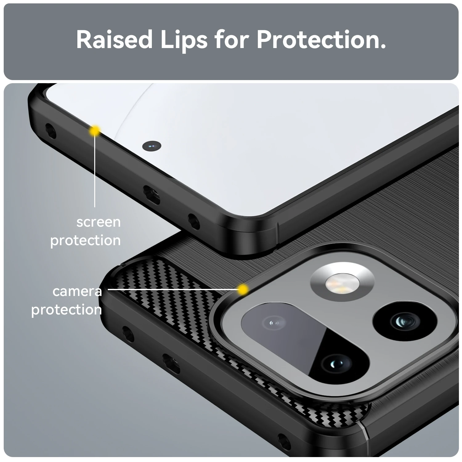 Carbon Fiber Soft Silicone Phone Bumper Case - Premium Protection Cover
