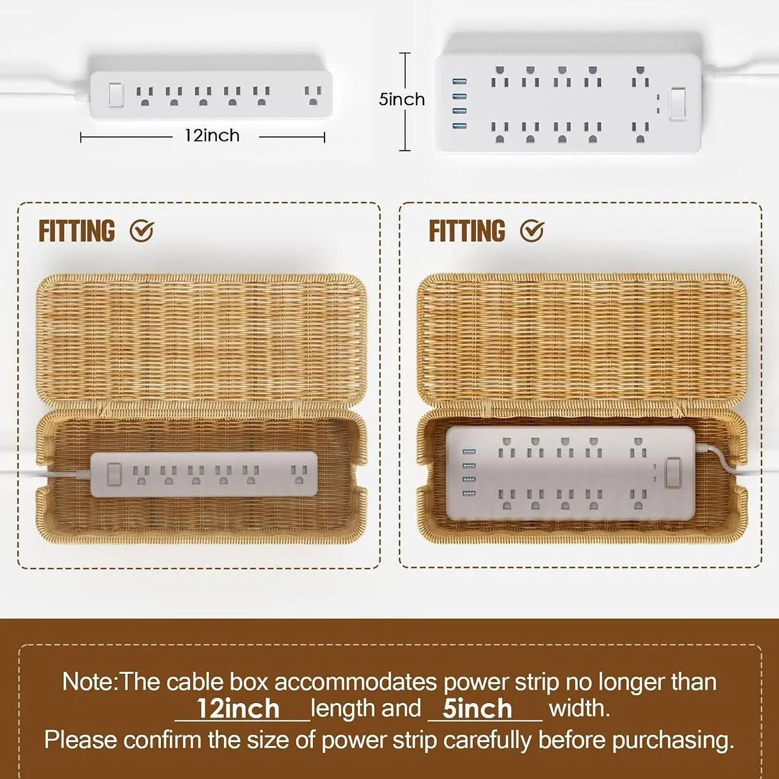 Cable Management Box Cable Organizer 2 Open Slots Dustproof Breathable Box for