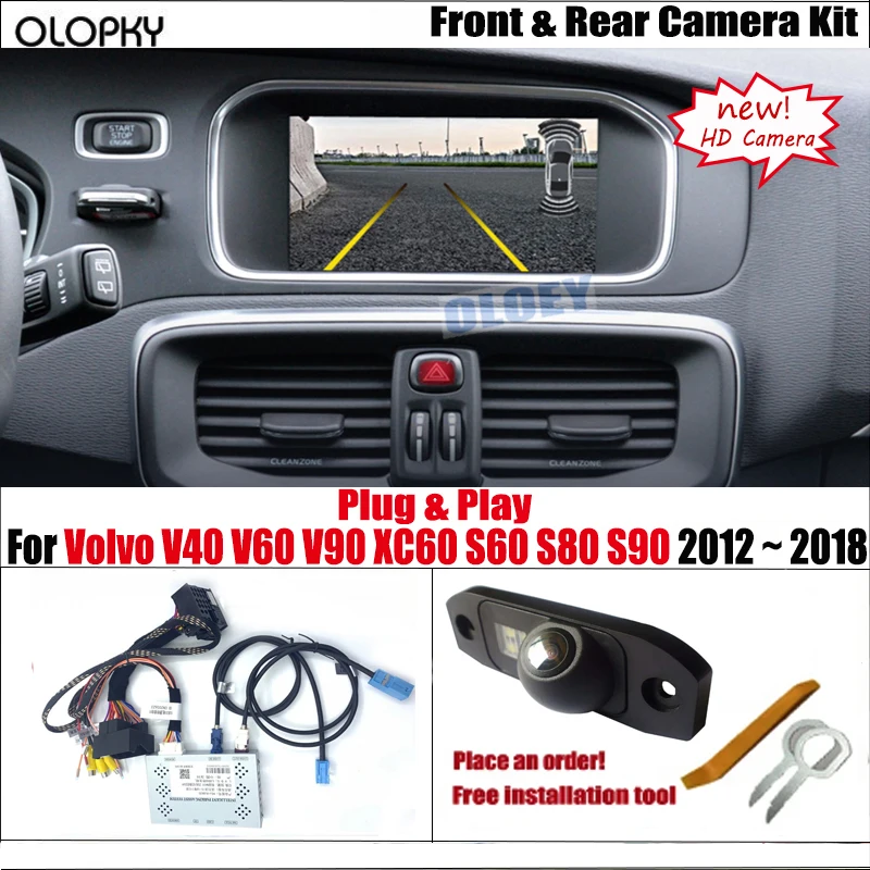 

Plug & Play Reverse Camera For Volvo V40 V60 V90 XC60 S60 S80 S90 2012 ~ 2018 OEM Screen Upgrade Front Rear View Backup Camera