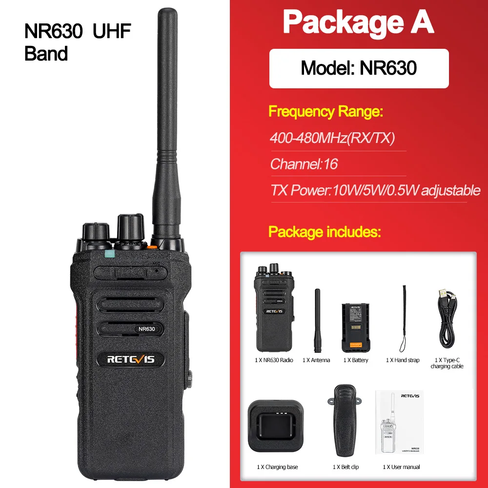 Retevis NR610 Walkie Talkie AI Noise Reduction Two-way Radio Station Type-C  Charger Portable Walkie-talkies for KTV Factory - AliExpress