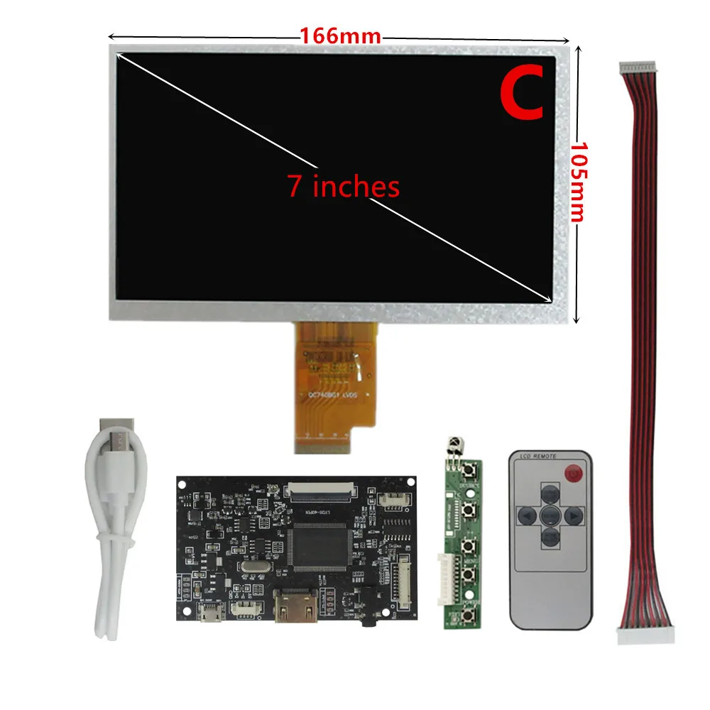 Pantalla LCD de 7 pulgadas para Raspberry Pi B + 2 3 Banana/naranja, EJ070NA-01J 1024x600, Compatible con HDMI