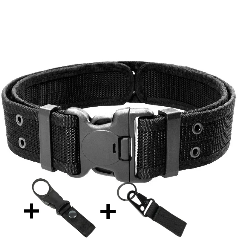 Men's Tactical Outer Belt Made of Nylon Material, with a Metal Fixing and Adjuster Buckle, Suitable for Outdoor Sports