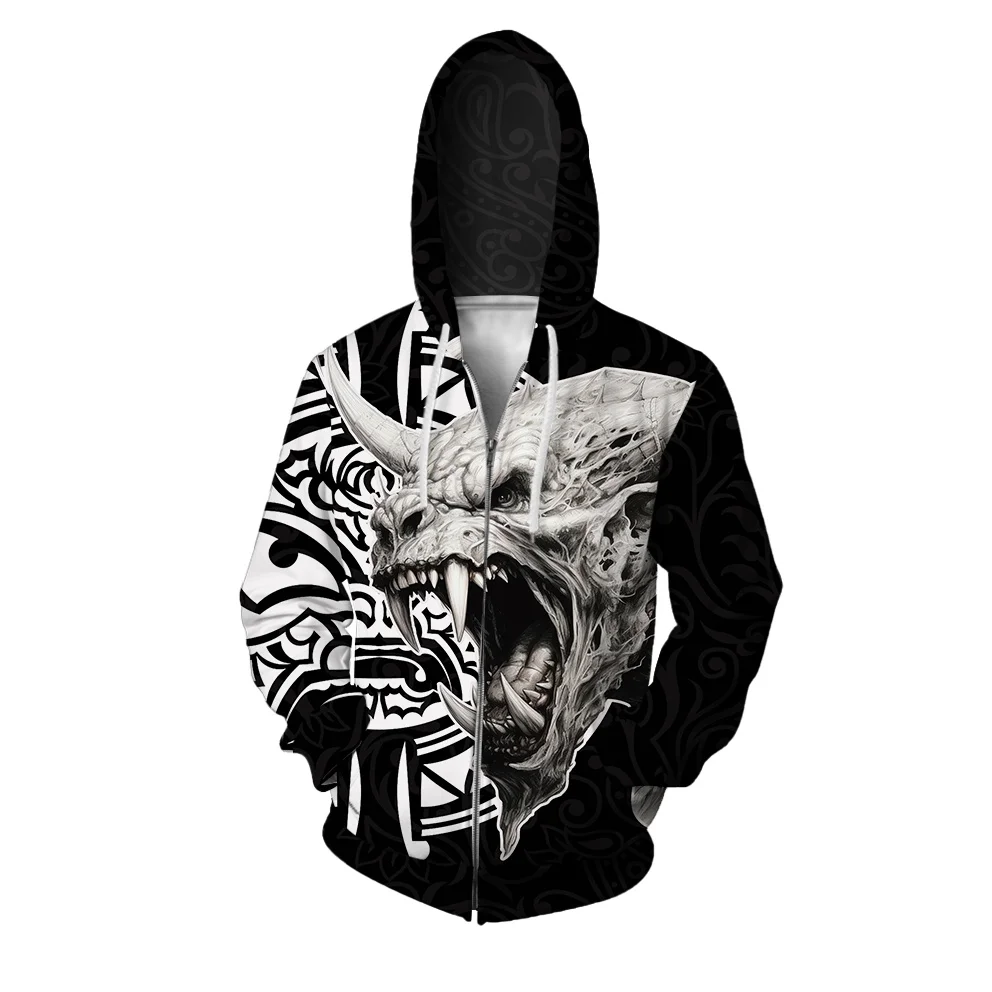 thumbnail image 1 of Sudadera con capucha para hombre modelo 2024, moderna y versátil, con cremallera, cómoda y elegante, con estampado de monstruo personalizado para hombre, 1 of 5