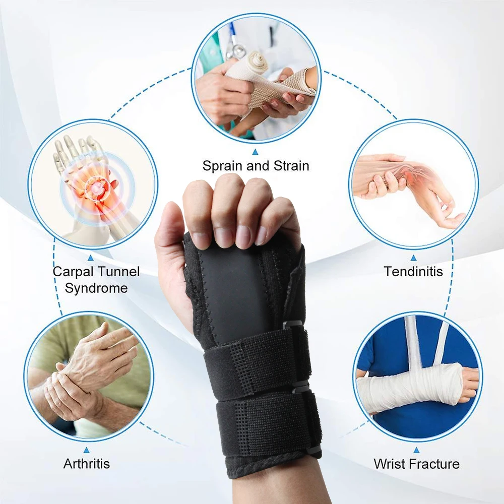 1PCS Carpal Tunnel Wrist Brace Support 2 Straps Metal Splint Stabilizer Helps Relieve Tendinitis Arthritis Carpal Tunnel wrist brace wrist support wrist support band