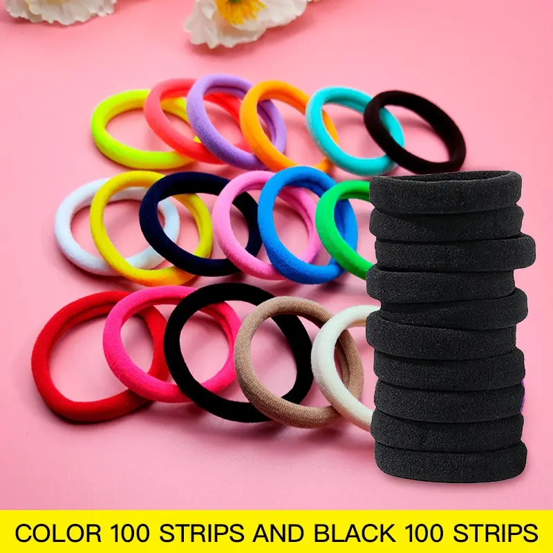 Nahtlose Gummiband hoch elastische Haarband zufällige Farbe 100 plus schwarz 100