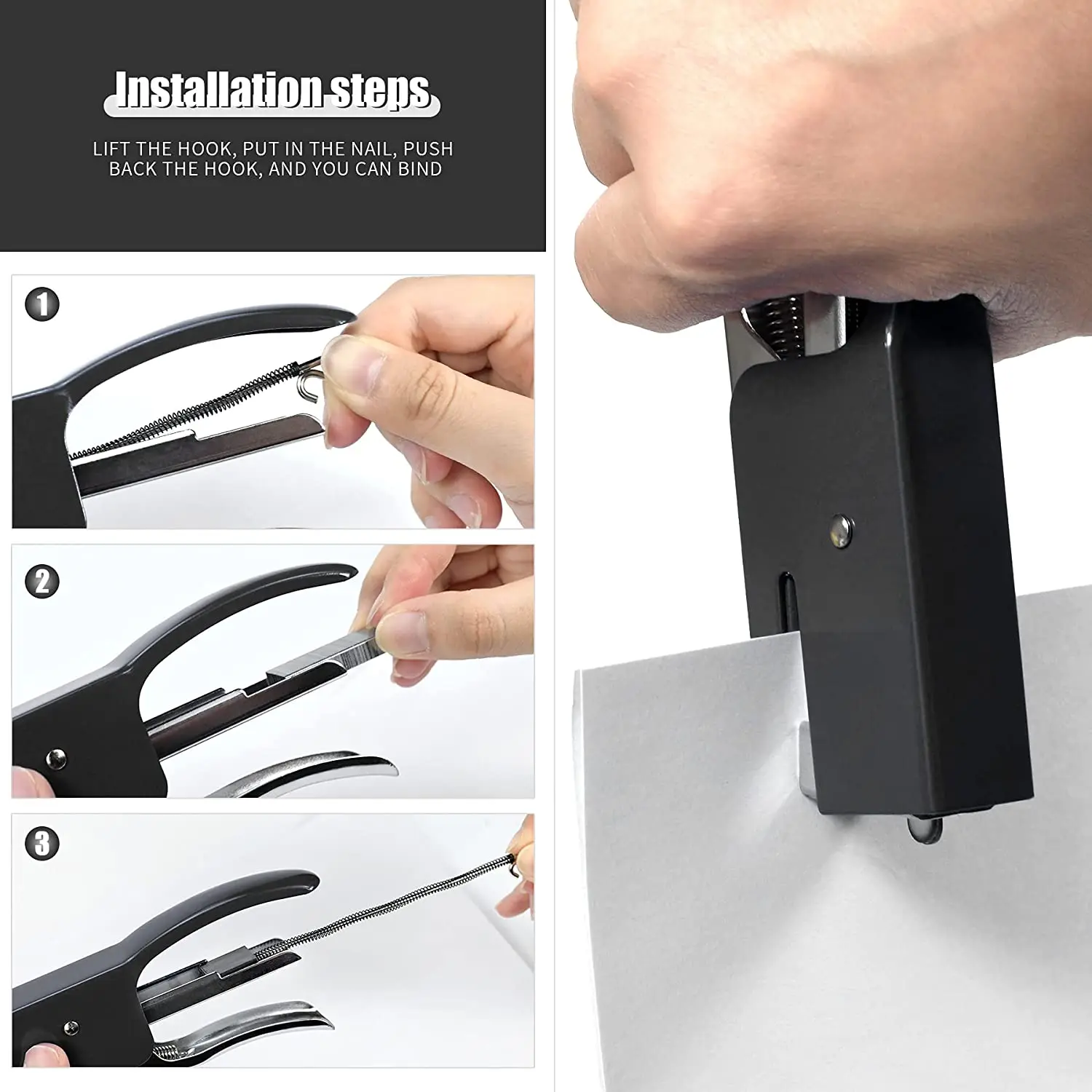 No.12/10 Hand-Held Stapler Metal Labor-Saving Strong And Durable Includes 1000 Staples hand stapler metal stapler