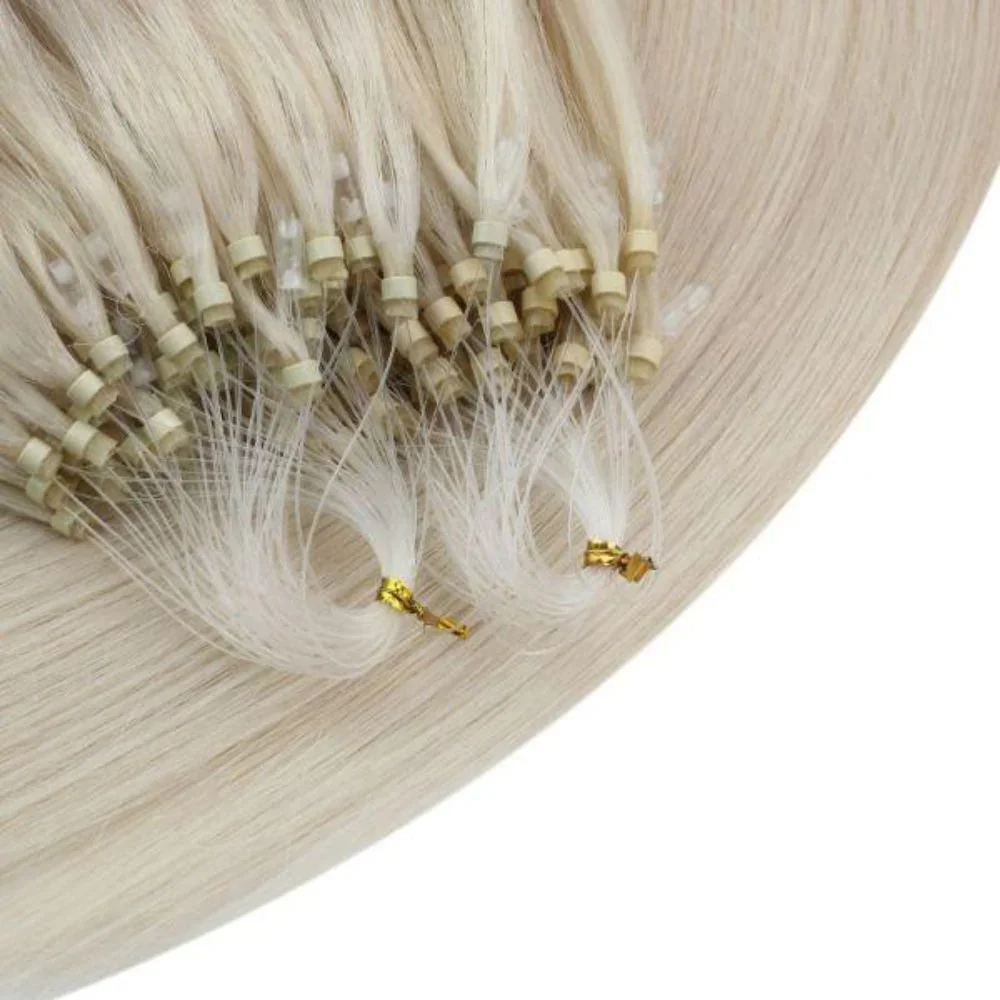 LaaVoo Micro Link Hair Extensions For Women 100% Real Brazilian Hair Straight Natural 14-22inch Remy Micro Ring Extension