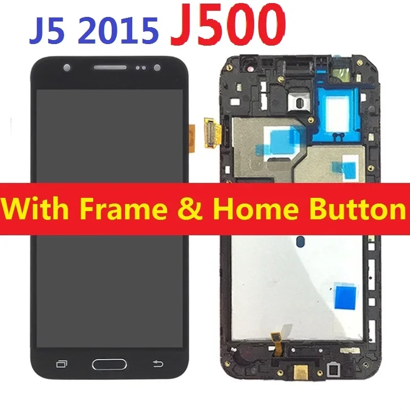 LCD Display Touch Screen Digitizer Sensor with Frame Home Button for Samsung Galaxy J5 2015 J500F etc lcd display replacement
