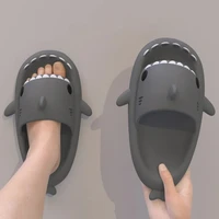 2024 Men EVA Shark Sandals Women Outdoor Beach Thick Soled Slippers Adult Non-slip Summer Slides Couple Cute Solid Color Shoes
