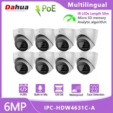 Dahua 6mp poe câmera ip ao ar livre IPC-HDW4631C-A built-in mic ir 50m visão noturna h.265 ivs dome câmera de segurança vigilância em casa
