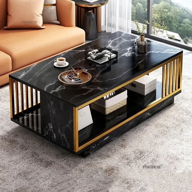 Table basse de luxe italienne minimaliste carrée Table d'appoint de thé nordique meubles de salon décor d'hôtel à la maison Tables centrales modernes 1