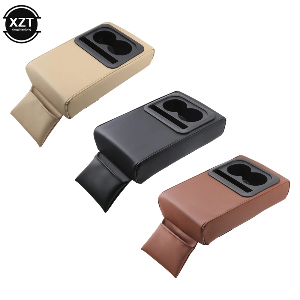 

Universal Car Armrest Center Console Box Tray Organizer Cup Holder Phone Pocket Storage Bracket Interior Cushion Pad Accessories