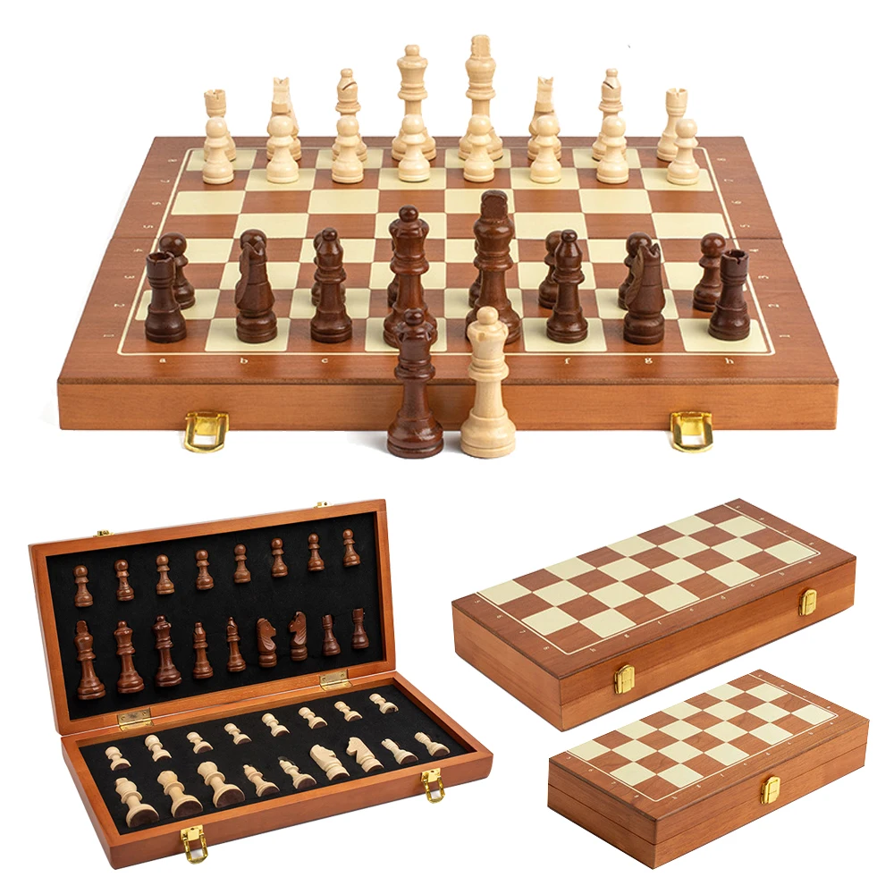 Complete Chess Board Set  15 Inch Folding Board with Chess Pieces