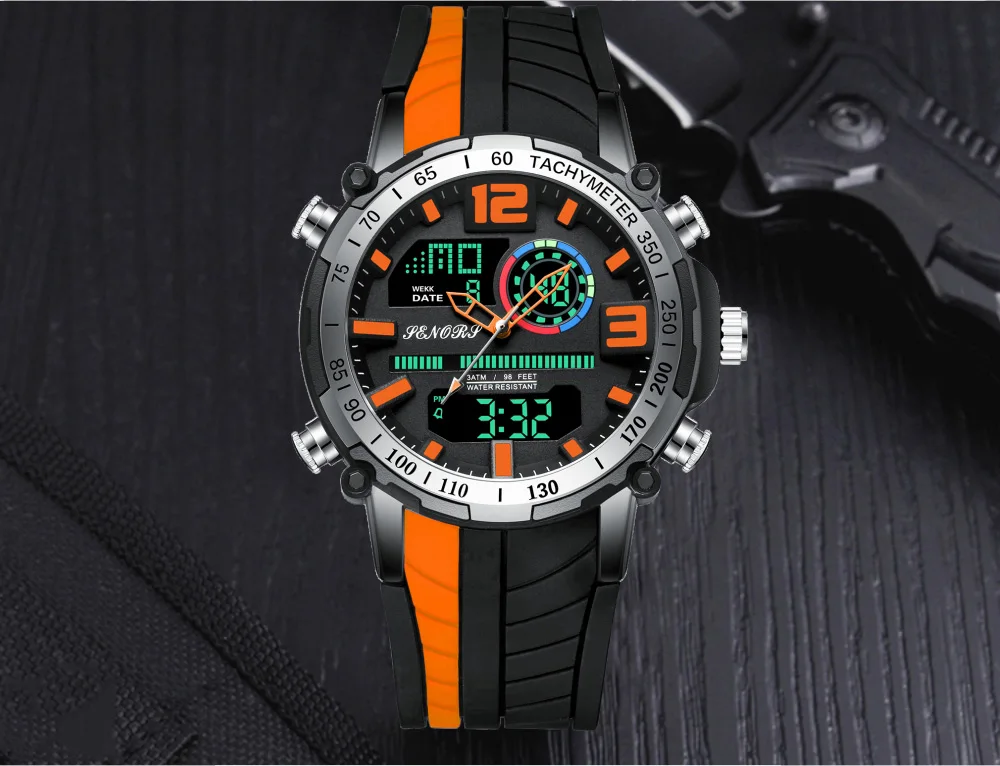 2021 New Men Watch Top Brand Luxury Fashion Dual Display Wristwatch Analog Digital Sports Waterproof Clock Relogio Masculino