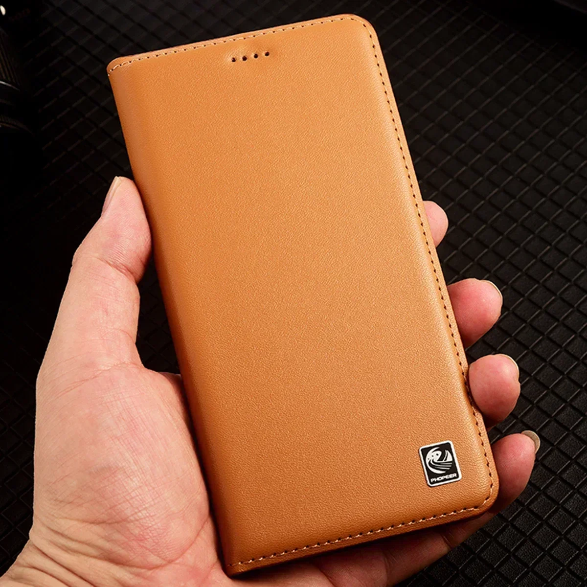 Nappa Genuine Leather Magnetic Flip Wallet Case Cover, Premium Quality