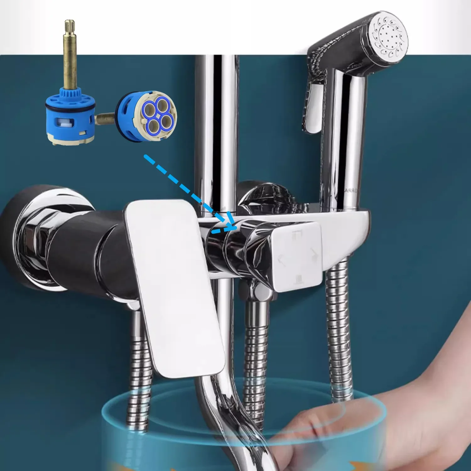 Shower Faucet Cartridge Watersaving Replacement Ceramic Spool Water Mixer Valve Installation Kitchen Bathroom Accessories 1PCS faucet cartridge,mixer tap replacement