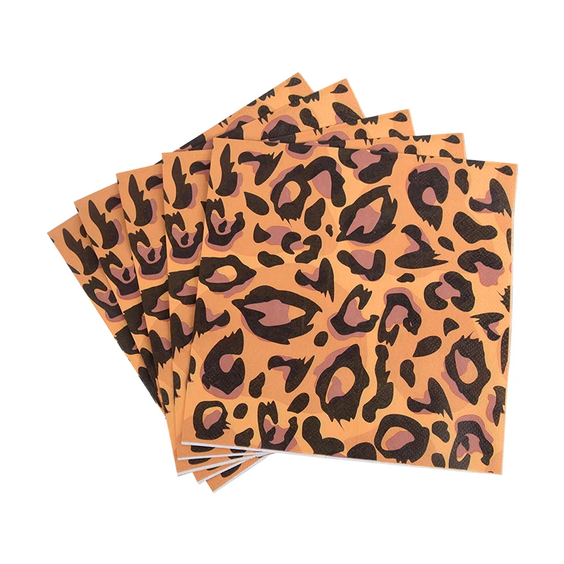 Dschungel-Safari Servietten – 48 Stück, 3-lagig, 33x33 Cm, Mit Tierdruck Für Mottoparty