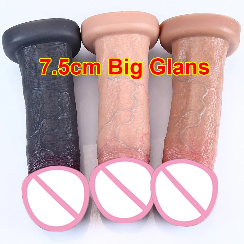 7.5cm Thick Glans Realistic Dildo Soft Huge Adults Penis Suction Cup Anal Sex Toys for Woman Vagina G-Spot Masturbation Big Dick sex toys