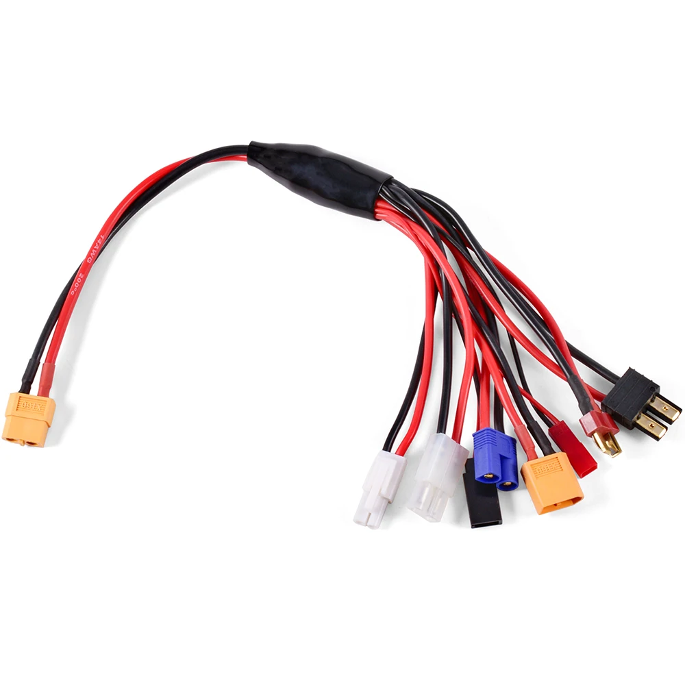 Scdf3bf0f7f964d129f9a69052069c49bC RC Charger Adapter Connector 8 In 1 Charger 4.0mm Banana XT60 TRX Tamiya Lipo for RC Car Drone Imax B6 B6AC Battery Cable