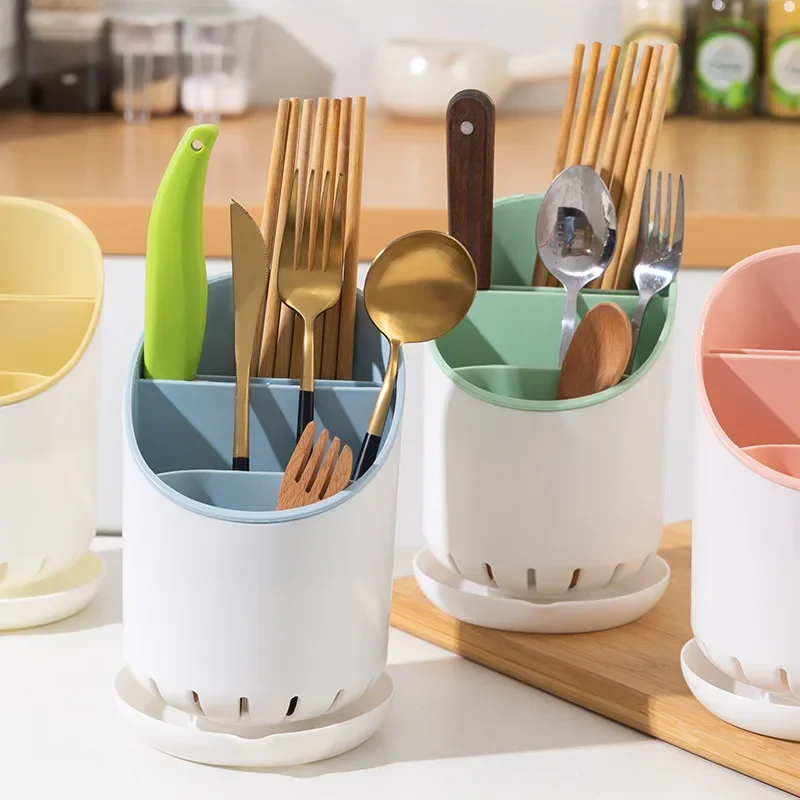 Space Saving Tableware Storage Rack New Drainage Hole with Tray Chopstick Holder Detachable Large Capacity Household Drain Rack 2