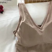 Women's Vertical Stripe Tank Tops Summer Solid Color Sleeveless Shirt Sports Yoga Gym Workout Short Vest V-Neck Crop Tops - Image 6