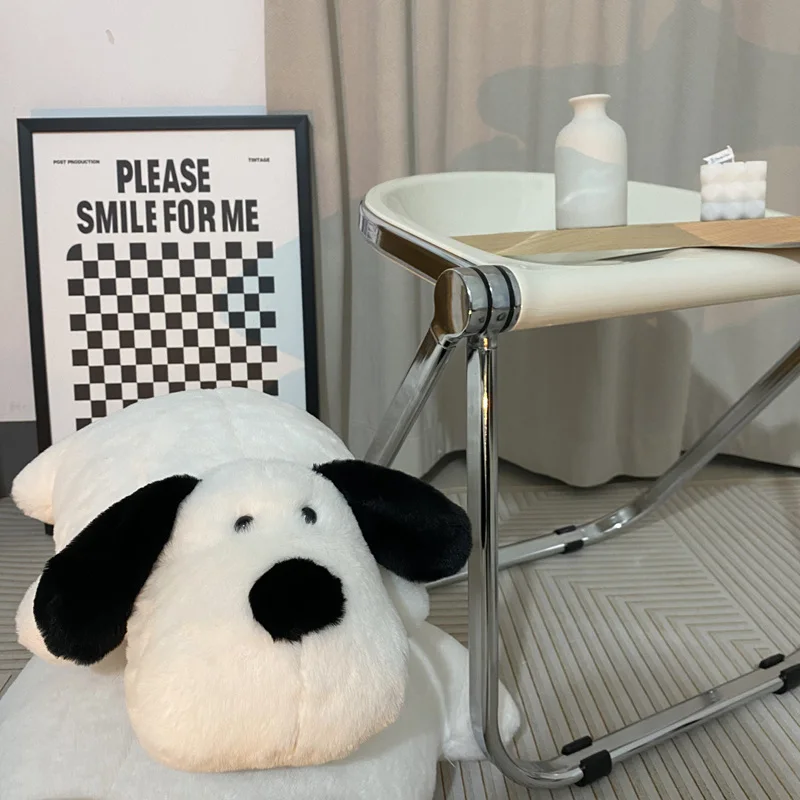 

new Kawaii Plush Toy Black and White Dog Cushion Plush Doll Pillow Lying Pillow Gift for Kids Girl Present Home Decoration