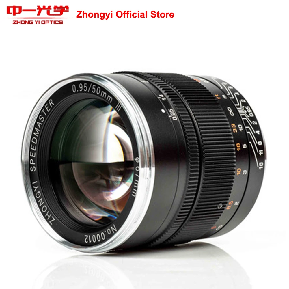 중이 미타콘 50mm F0.95 III 풀프레임 수동 초점 고정 초점 프라임 인물 사진 렌즈 (캐논 R, 니콘 Z, E, 라이카, 시그마 L 호환)