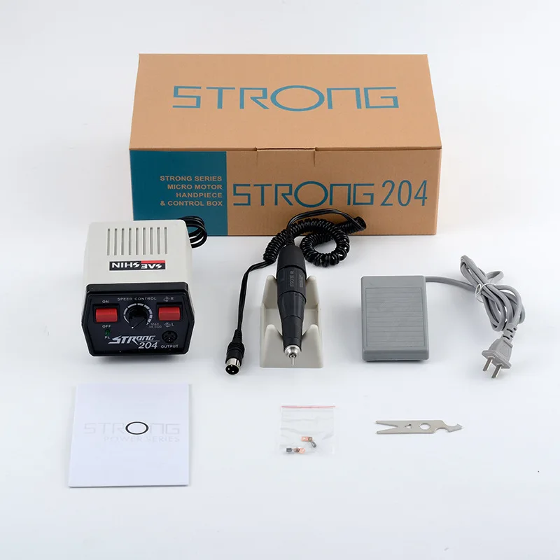 

1Set Dental Polishing Drill Controller 40000RPM STRONG204+102L Micromotor Handle Electric Carving Drill Polisher