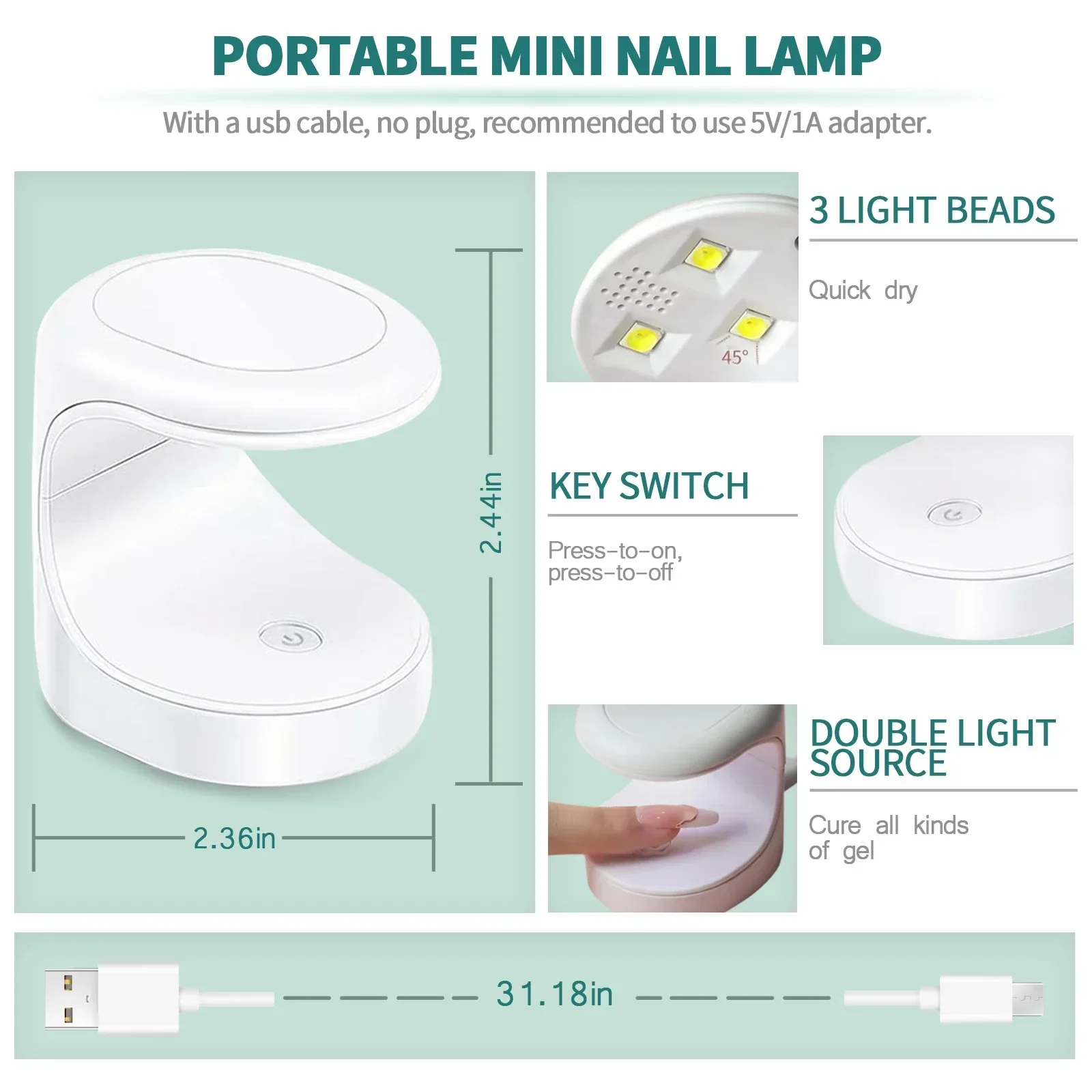 Nailpop Christmas Nail Art Kit Xmas Fake Nail Tips Set Portable UV LED Lamp Soft Gel Glue for Quick Nails Extension Gift Kit 4