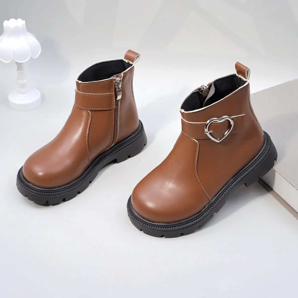 Leather Ankle Boots for Girls Non Slip Classic School Boots