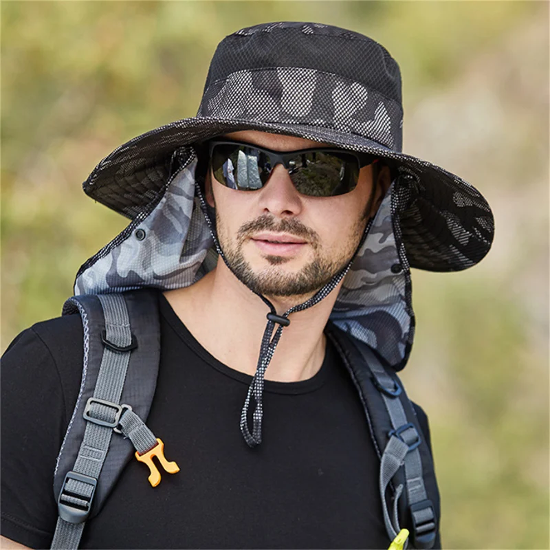 

Головной убор для мужчин и женщин, лампа с широкими полями для защиты от солнца, для рыбалки, охоты, альпинизма, езды на велосипеде, велоспорта