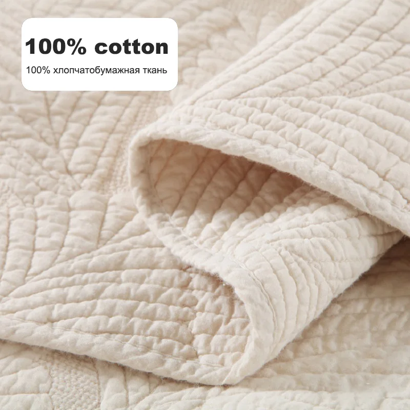 CHAUSUB Classic Cotton Quilt Set 3PCS Bedspread on Bed Embroidered Bed Cover King Queen Size Summer Coverlet Blanket for summer quilt summer quilt set