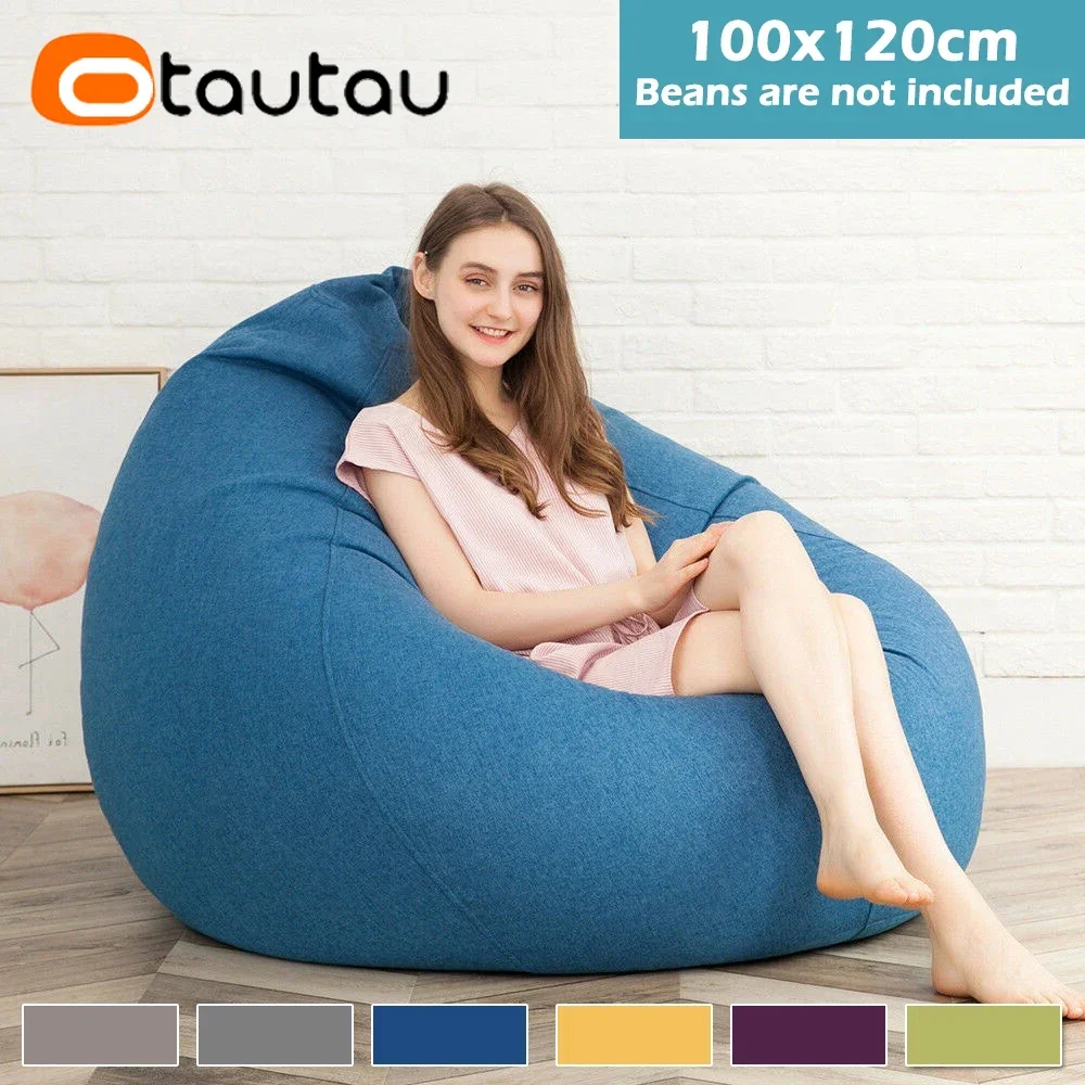 Bean Bag Chair Cover Cotton Linen Bean Bag Cover Without Filler
