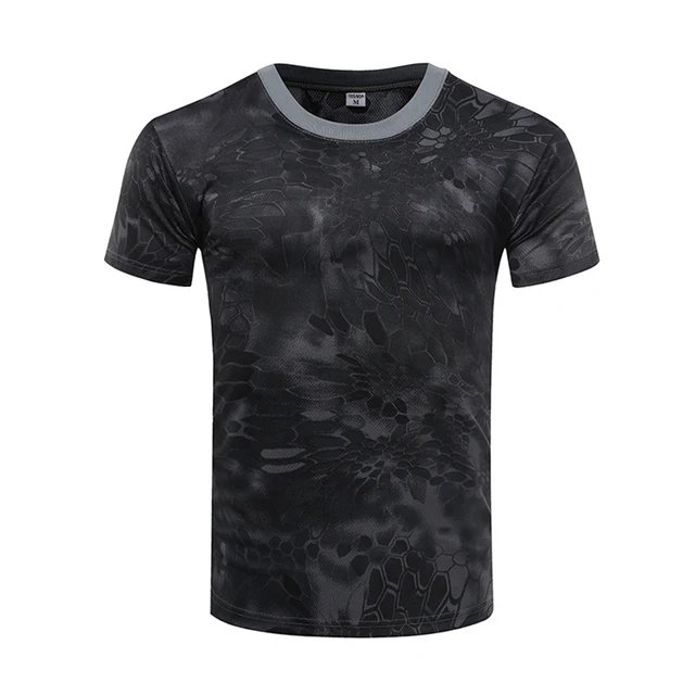 Outdoor Sports Men T-Shirts Camouflage Quick Dry O Neck Short Sleeve Tops Shirt Military Army Camo Hiking Hunting T Shirt BMW