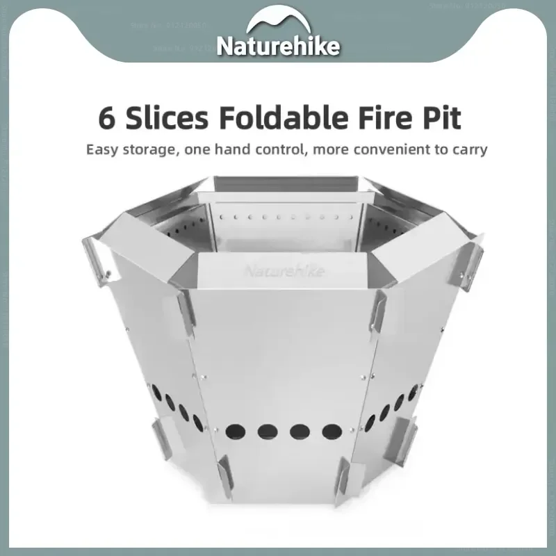 

Naturehike 6 Piece Folding Stainless Steel Fire Rack Removable Outdoor Camping Picnic Cooking Heating Stove Portable Wood Stove
