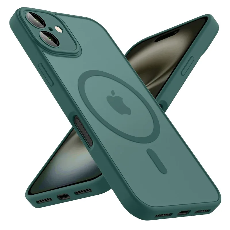 Luxury Frosted Phone Case For iPhone 18 16 15 14 13 12 11 Pro Max Plus 17 Air For Magsafe Matte Transparent Magnetic Cover